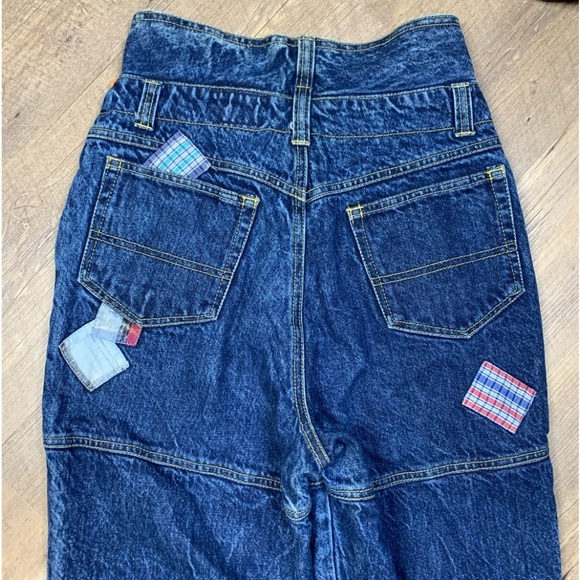 Vintage Patchwork Jeans 9/10 1980's  Cottagecore Acid Wash Made In Brazil ￼ - Picture 6 of 13